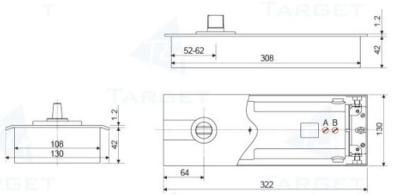 HDL84D/Доводчик підлоговий/глянець