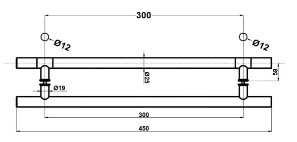 HDL633/Ручка офісна/450-300-25/мат. нерж.