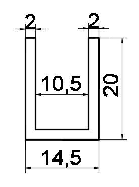P01/10mm/глянець. Профіль алюмінієвий.