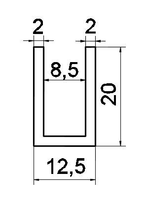 P01/8mm/глянець. Профіль алюмінієвий.