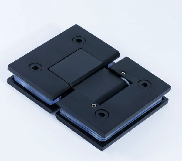 SH180BAD/BLACK/Петля скло-скло 180 градусів з регульованим кутом фіксації